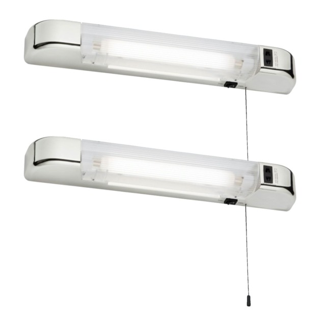 Set of 2 Rise - Chrome Bathroom Shaver Lights Chrome White 2