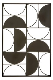 Interiors by Premier Black Semicircle Modern Wall Art, Metallic Finished Wall Art for Living Room, Contemporary Wall Art Decor Black