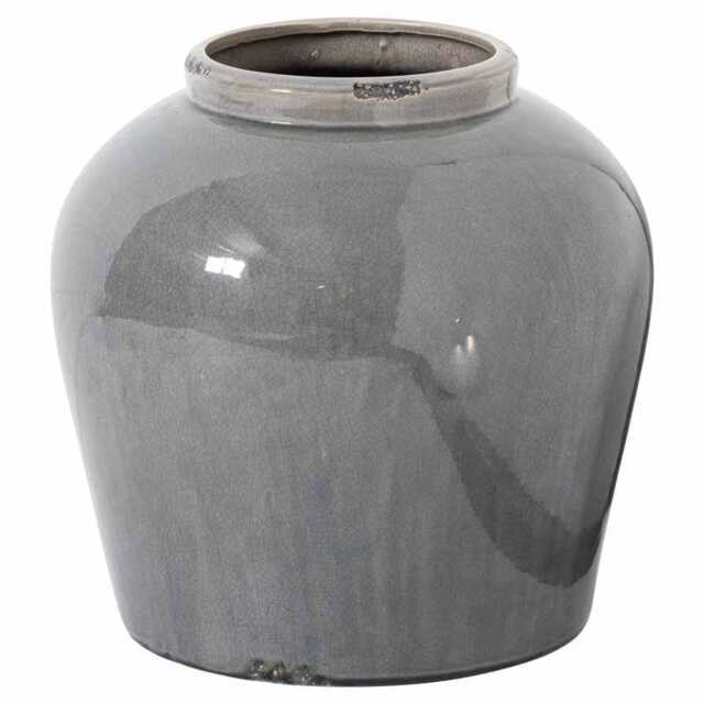 Garda Glazed Juniper Vase - Ceramic - L37 x W37 x H37 cm - Grey Grey