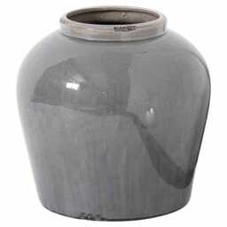 Garda Glazed Juniper Vase - Ceramic - L37 x W37 x H37 cm - Grey Grey