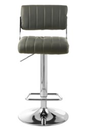 Orsina Grey Channel Design Seat Bar Stool, Adjustable Height Kitchen Bar Stool, Footrest Swivel Barseat