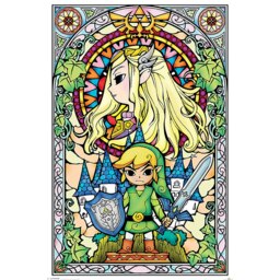 The Legend Of Zelda Stained Glass Poster - Multicoloured - 91cm x 61cm Multi