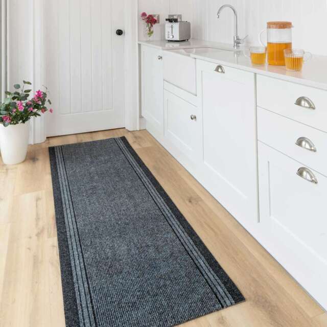 kukoon 3ft - 39ft Long Grey Hallway Runner Rug Stair Carpet Mat 80cm x 1006cm