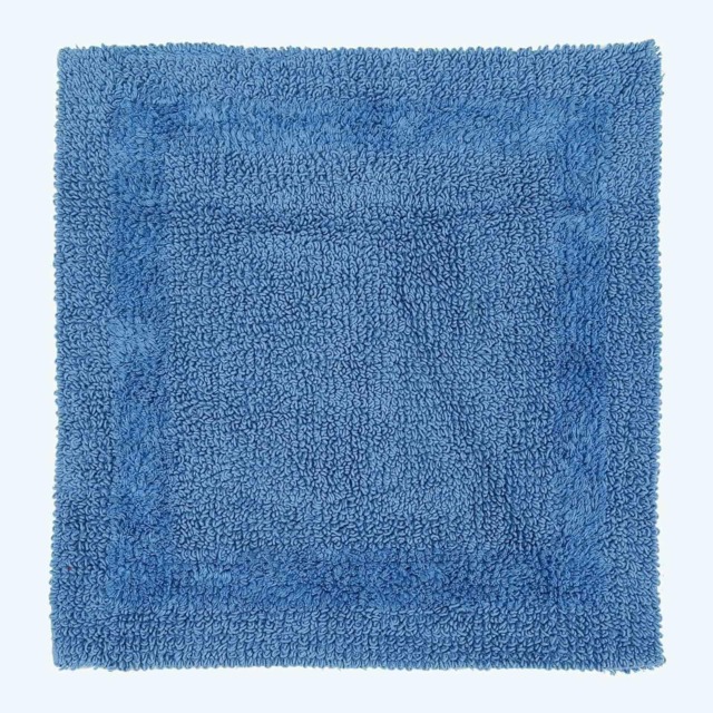 Homescapes Luxury Reversible Cotton Shower Mat - Cobalt Blue Cobalt Blue