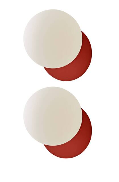 ValueLights Darla Pair Rust Frosted Globe Bathroom Wall Lights Orange