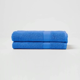 Homescapes Turkish Cotton Bath Towel Set of 2 - Blue Blue Bath towel 2