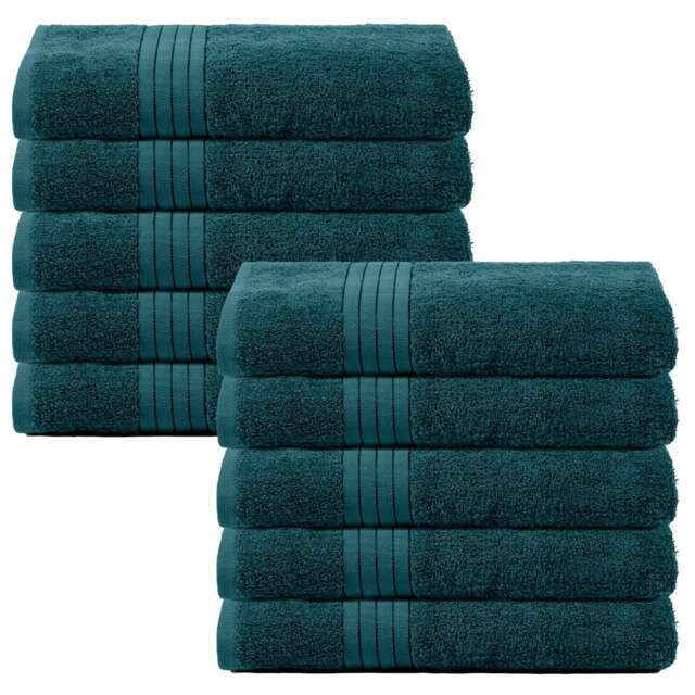 OHS 10 x Luxury 100% Cotton 500GSM Bathroom Bath Sheet Towels, 90x150cm - Dark Teal