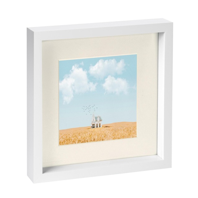 "Nicola Spring 10 x 10"" Photo Frame - Ivory Mount 3D Photo Frame Picture Frame Box Portrait Display Case & Spacer (53 x 53cm)"