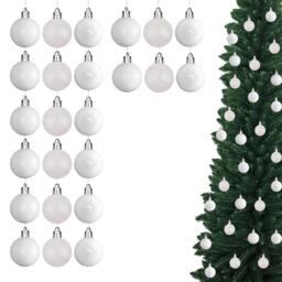 Christmas 3cm Bauble White -Tree Hanging Decoration Festive Cheers 24Pcs