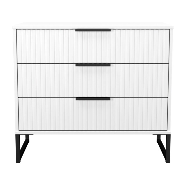 Menai 3 Drawer Chest of Drawers in White Matt (Ready Assembled) White White Matt