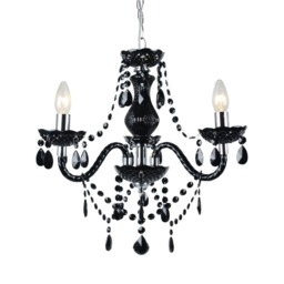 Black and Chrome Marie Therese Style 3 x 40W Chandelier Black Chrome 1