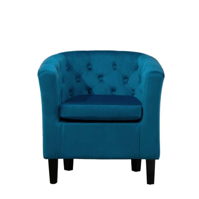 Clio Studded Velvet Tub Chair - Teal