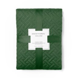 OHS Geo Pinsonic Blanket Quilted Bedspread, 200x240cm - Forest Green