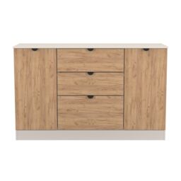 Norway 2 Door 3 Drawer Sideboard in Gold Craft & Kashmir (Ready Assembled) Brown Gold Craft & Kashmir