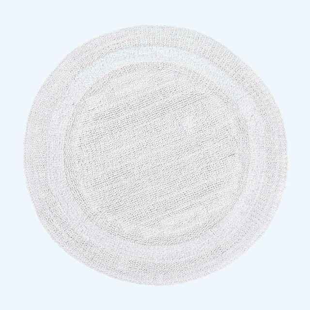 Homescapes Luxury Reversible Round Bath Mat White 80 cm