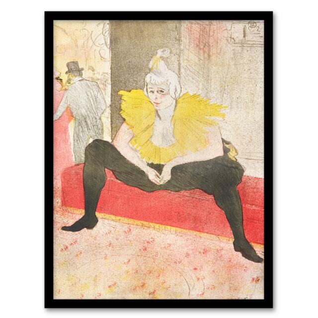 Toulouse Lautrec Framed Wall Art Print The Seated Clowness Sketch Home Décor