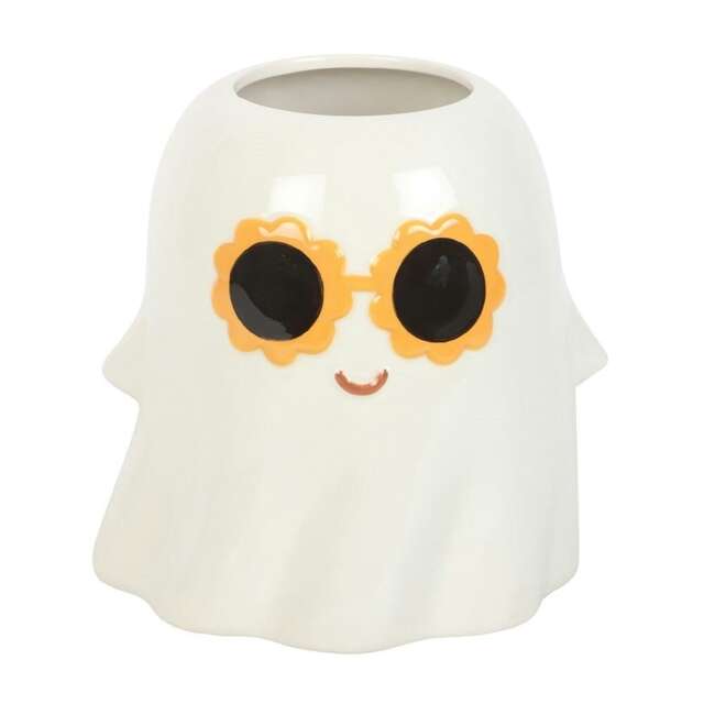 Something Different Groovy Ghost 1200ml Vase - White/Yellow/Black - One Size