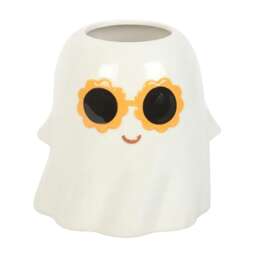 Something Different Groovy Ghost 1200ml Vase - White/Yellow/Black - One Size