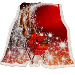 Gr8 Home Christmas Sleigh Red Fleece Blanket Large Festive Xmas Flannel Throw 130 x 150cm