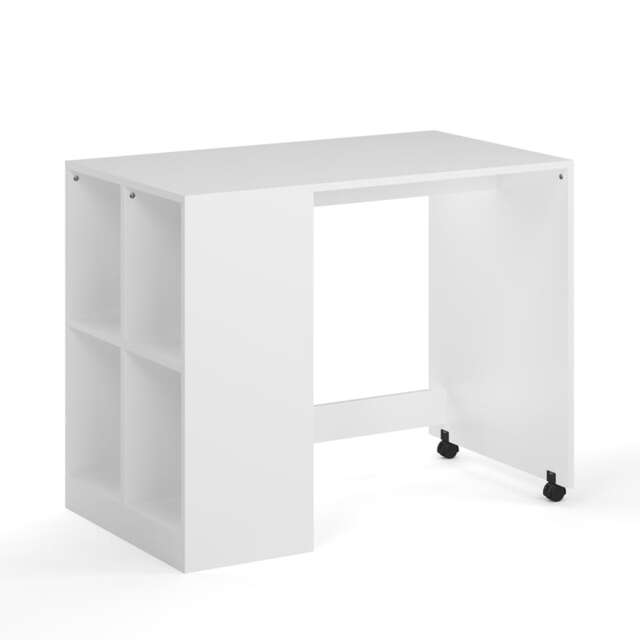 Kudl - Kids Under Desk with Built in Side Storage - MDF/Wood - L52.5 x W90 x H71 cm - White