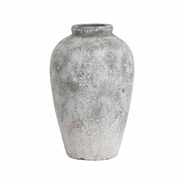 Aged Tall Vase - Ceramic - L28 x W28 x H45 cm - Stone Grey