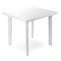 White Square Garden Plastic Lightweight Table Patio Deck Outdoor Furniture