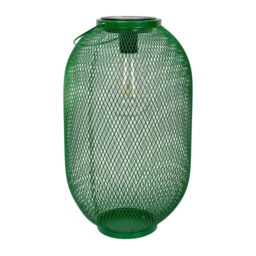 ValueLights Solar Powered Outdoor Dark Green Metal Mesh Basket Garden Lantern Light