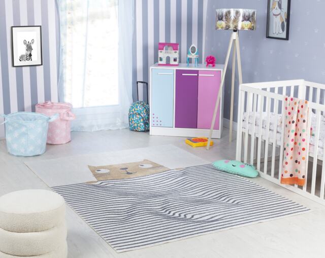 LIVABLISS Lillian-Kids Washable Rug 120 x 170 cm Beige Brown Grey Black