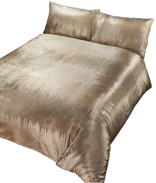 Tiffany Polycotton Duvet Cover Set with Pillowcase Gold King 1