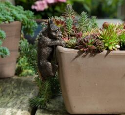 French Bulldog Plant Pot Hanger Bronze