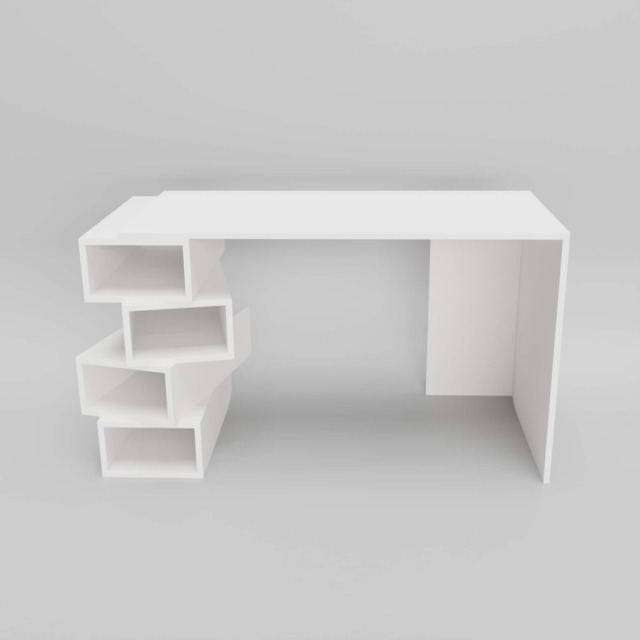 Poyraz Computer Desk with 4 Modular Shelves - W 120 cm x H 74 cm x D 60 cm