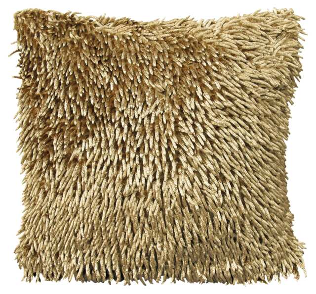 Shaggy Chenille Cushion - 43cm x 43cm Orange Ochre