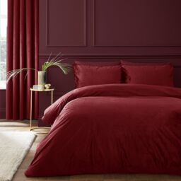Catherine Lansfield Kingsley Soft Matt Velvet Duvet Cover Set