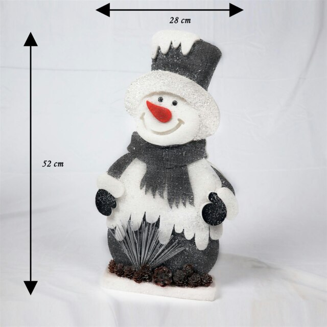 52cm Red Snowman Christmas Tabletop Figures Glitter Foam Showpiece Decorations