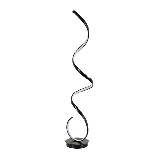 Living and Home LED Spiral Floor Lamp with White Light - Black
