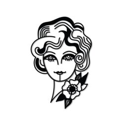Decortie Woman in Flowers Metal Wall Art 33x50cm Black