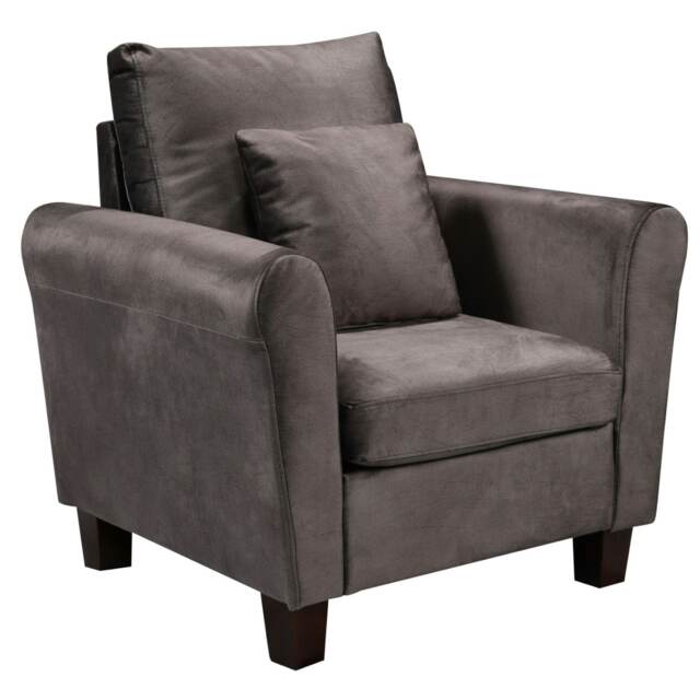 Plush Velvet Arm Chair in Mink