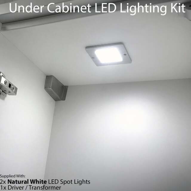2-Pack Ultra-Slim Aluminium LED Under Cabinet Lights with Driver - Natural White