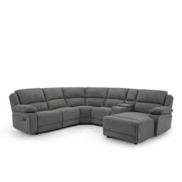 Dublin 5 Seater Recliner Corner Sofa Grey Dark Grey Five Plus Seater