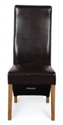 Lola Leather Dining Chairs for Dining Room or Kitchen Brown Brown