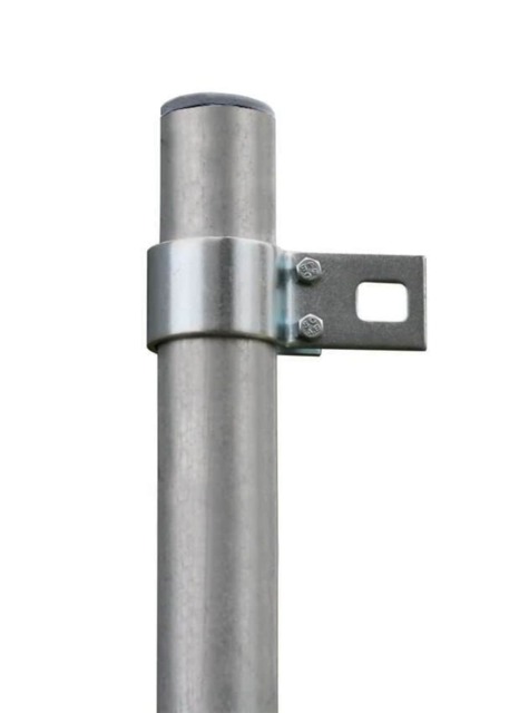 4m Silver Galvanised Steel Tall Round Shade Sail Fixing Pole with Bracket Clamp