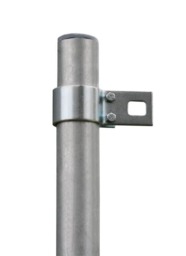 4m Silver Galvanised Steel Tall Round Shade Sail Fixing Pole with Bracket Clamp