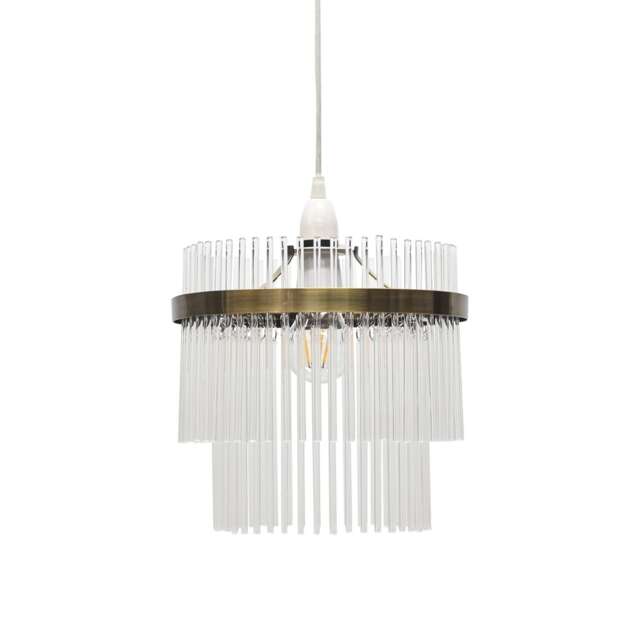 Georgia - Antique Brass with Glass Rods Easy Fit Pendant Shade