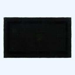 Homescapes Luxury Reversible Cotton Bath Mat Black 50 x 80 cm