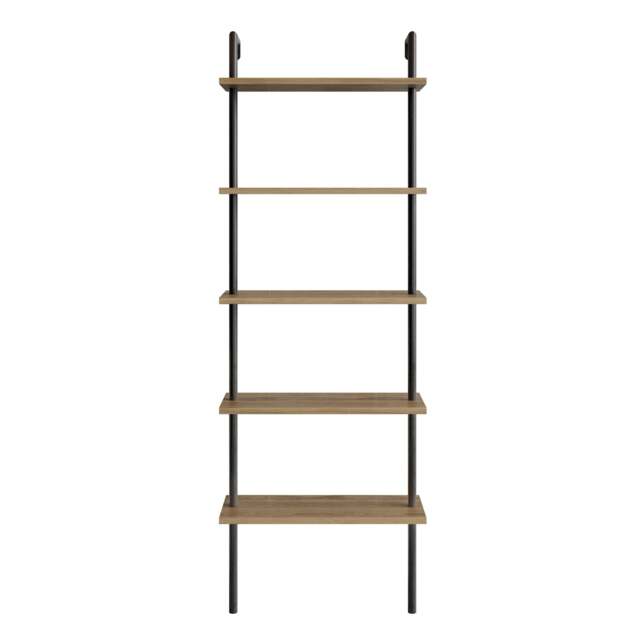 Decorotika Paula 5-tier Bookcase Shelving Unit Display Stand - 60 cm W x 22 cm D x 174 cm H