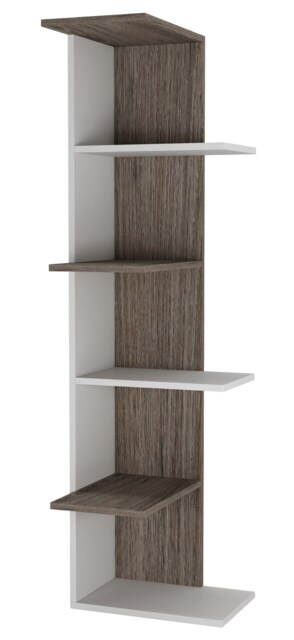 White 5-Tier Corner Bookcase & Shelving Unit White 1