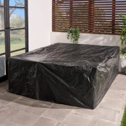 OHS Garden Furniture Set Cover Outdoor Plastic with Drawstring Heavy Duty Black
