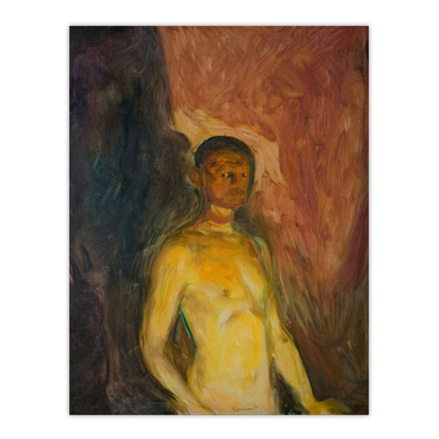 "Artist Self Portrait in Hell Munch Vintage Huge Wall Art Poster Print 24X32"""