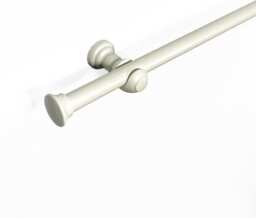 Lister Cartwright 28 mm Eyelet Wooden Curtain Pole Set Fixed Length (Linen White Traditional Stopper, 120 cm)