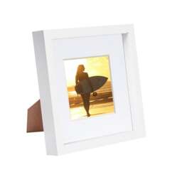 "Nicola Spring 8 x 8"" Photo Frame - White Mount 3D Photo Frame Picture Frame Box Portrait Display Case & Spacer (22.5 x 22.5cm)"